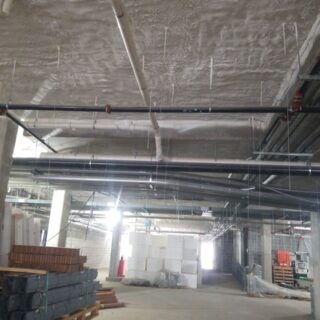 Parking garage ceiling spray foam insulation