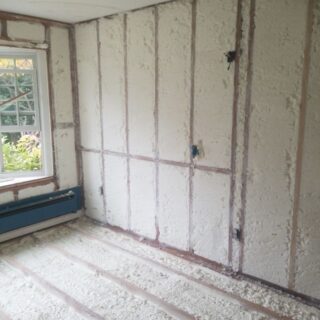 Spray foam insulation in floor and walls, both interior and exterior.